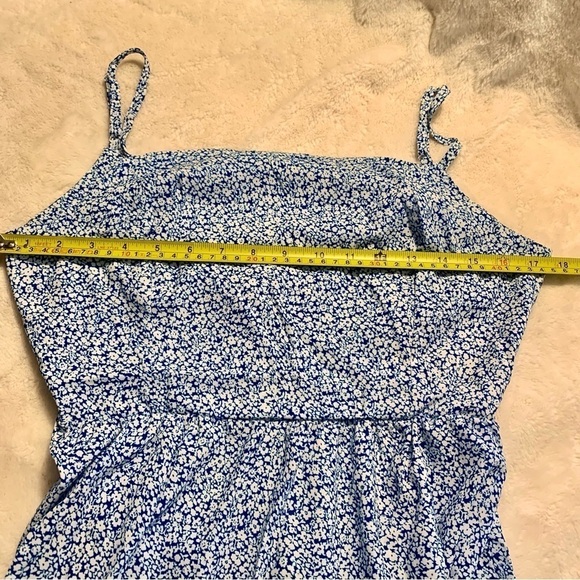 NWT Million Colors Mini Dress Large Blue White Ditzy Floral Straps Open Back - Picture 14 of 15